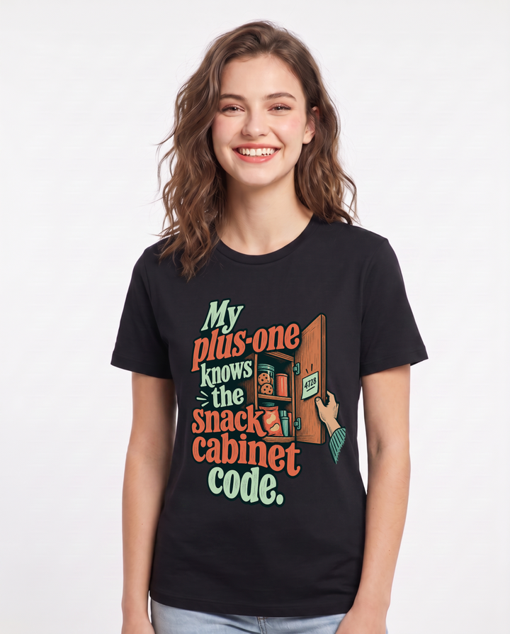 Couples Black T-Shirt for Women – Everyday Expression Graphic Tee product image 3