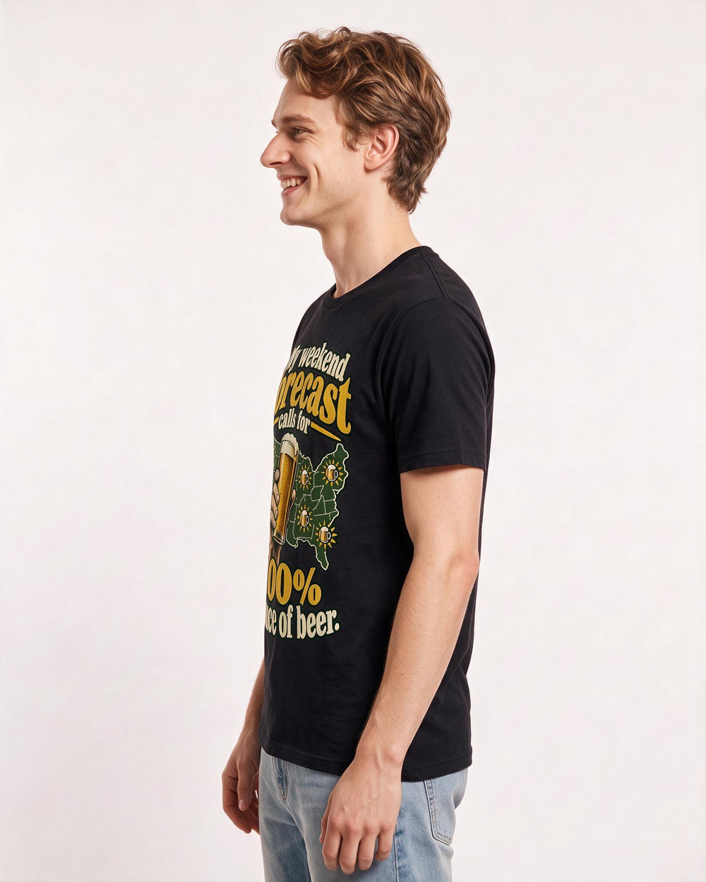 Beer Black T-Shirt for Men – Everyday Expression Graphic Tee product image 2