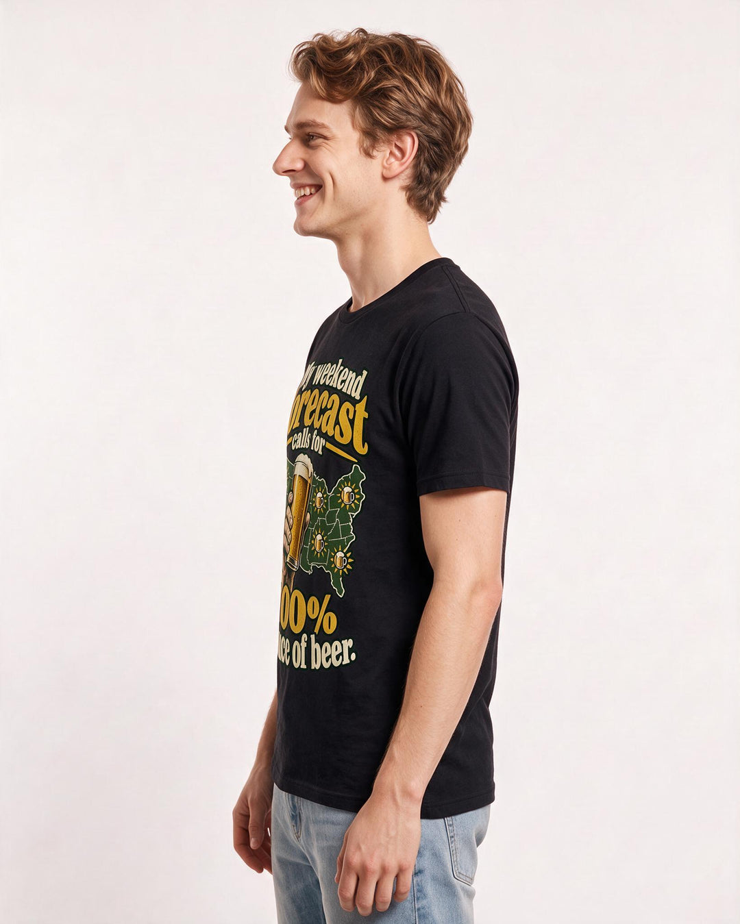 Beer Black T-Shirt for Men – Everyday Expression Graphic Tee product image 2