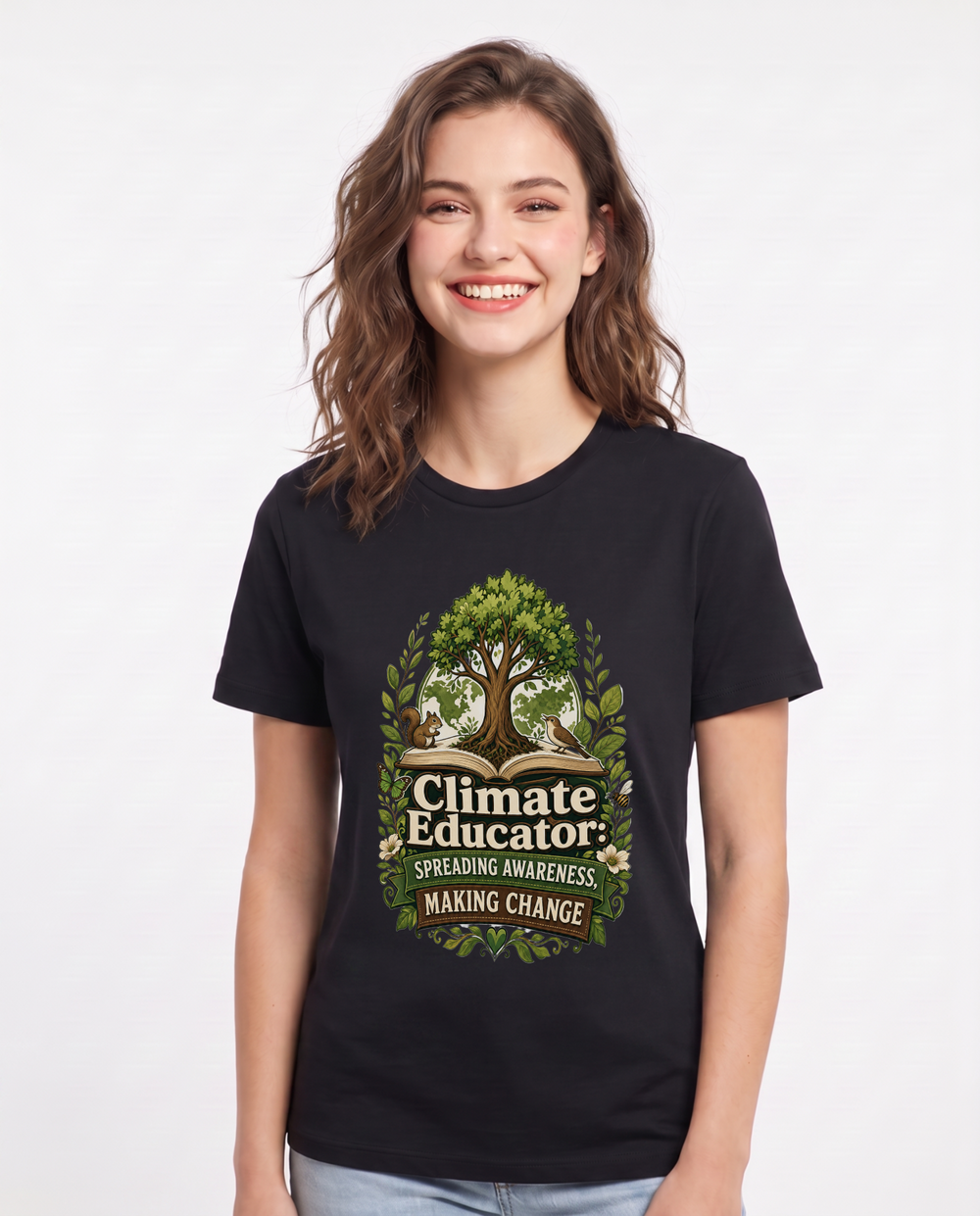Climate Educator: Spreading Awareness, Making Change Women's Black T-Shirt product image 2