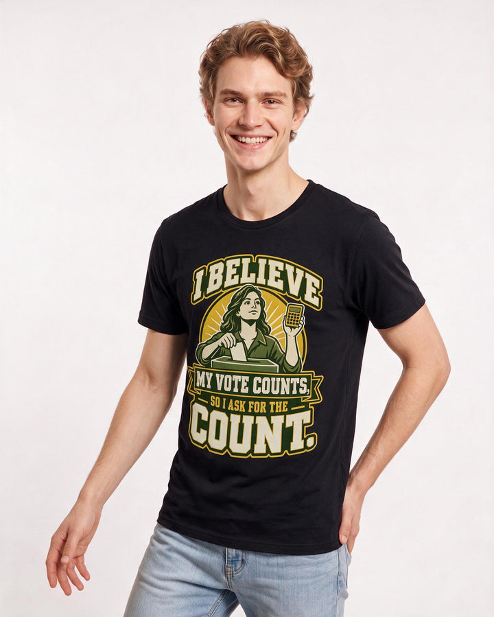 Political Statement Black T-Shirt for Men – Everyday Expression Graphic Tee product image 1