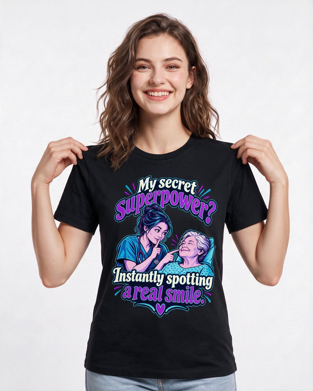 Nurse Black T-Shirt for Women – Nursing Life Graphic Tee product image 1