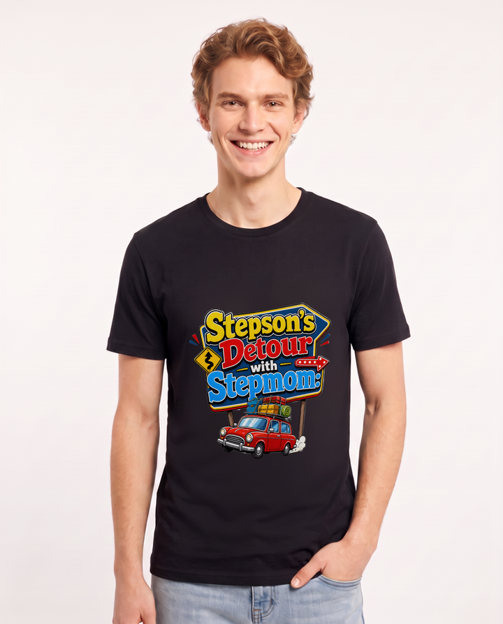 Stepson's Detour with Stepmom: Road Trip Legends Men's Black T-Shirt product image 2