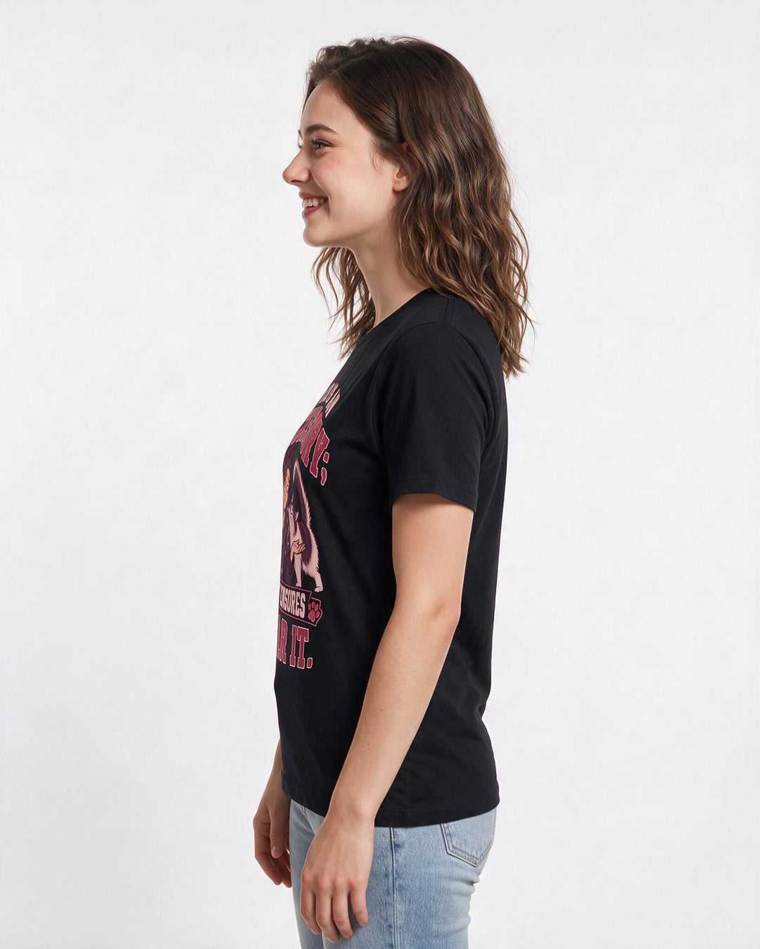 Cat Lover Black T-Shirt for Women – Everyday Expression Graphic Tee product image 2