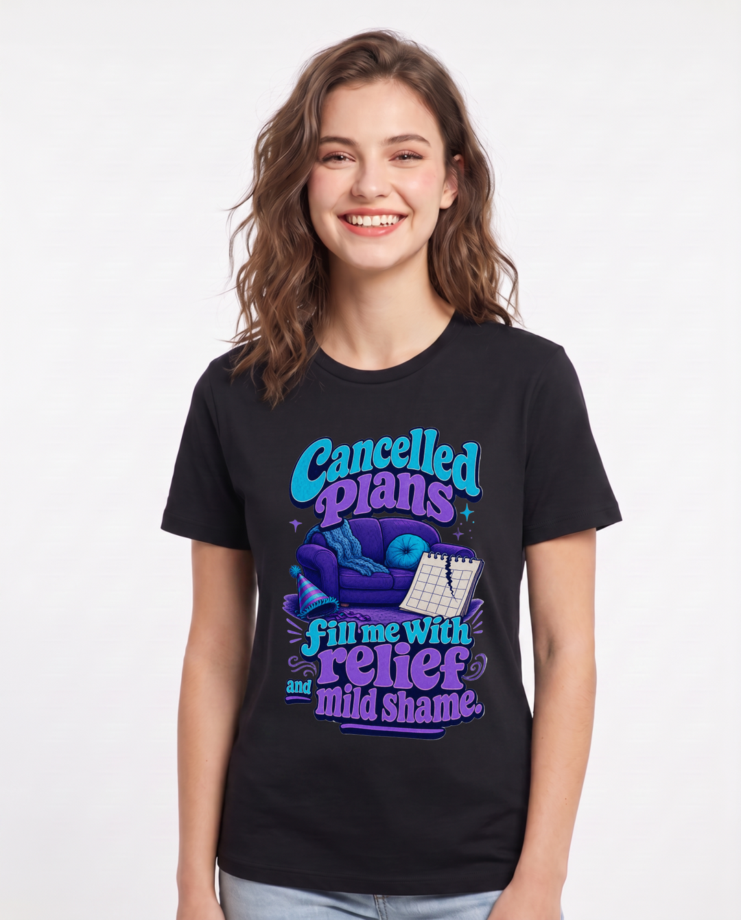 Meme Black T-Shirt for Women – Everyday Expression Graphic Tee product image 3