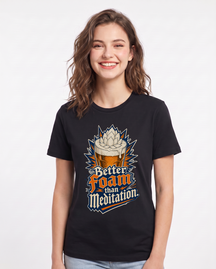 Beer Black T-Shirt for Women – Everyday Expression Graphic Tee product image 3