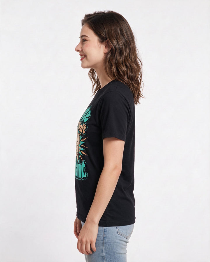 Political Statement Black T-Shirt for Women – Everyday Expression Graphic Tee product image 2
