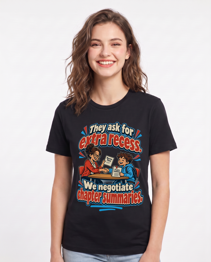 Teacher Black T-Shirt for Women – Everyday Expression Graphic Tee product image 3