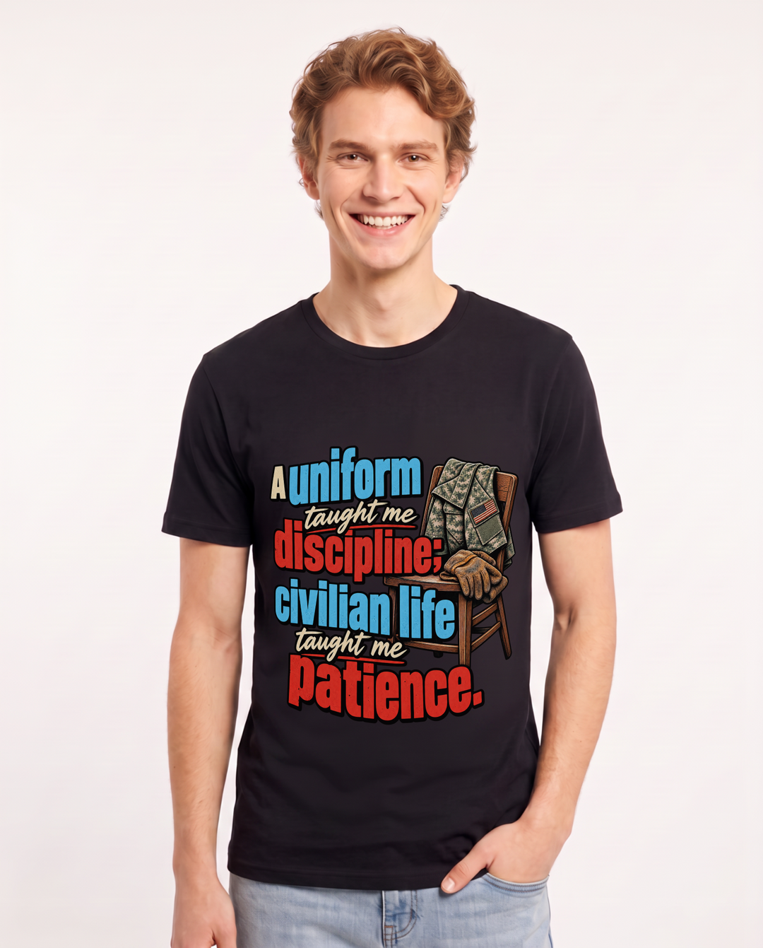 Veteran Black T-Shirt for Men – Everyday Expression Graphic Tee product image 3
