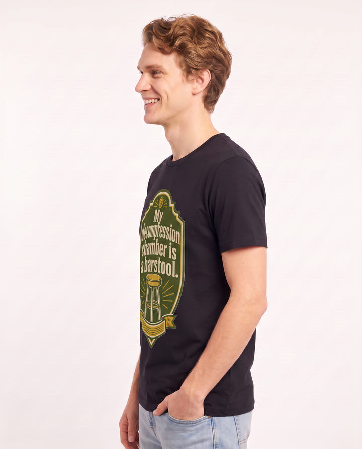 Funny Beer Men's Black T-Shirt - My decompression chamber is a product image 2