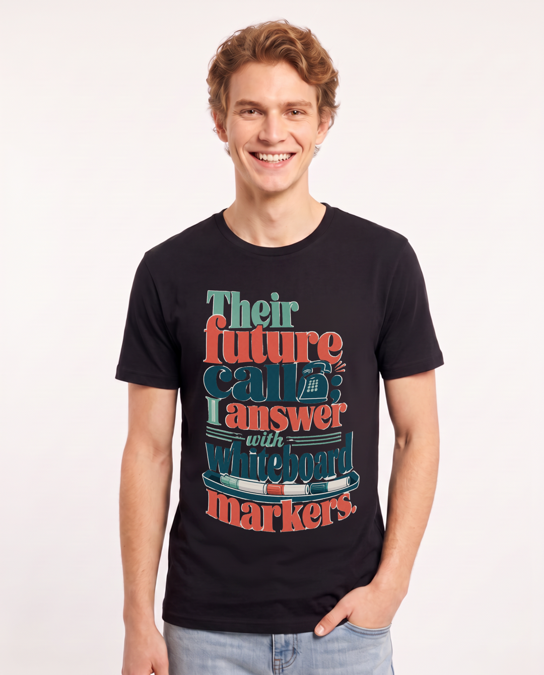Teacher Black T-Shirt for Men – Everyday Expression Graphic Tee product image 3