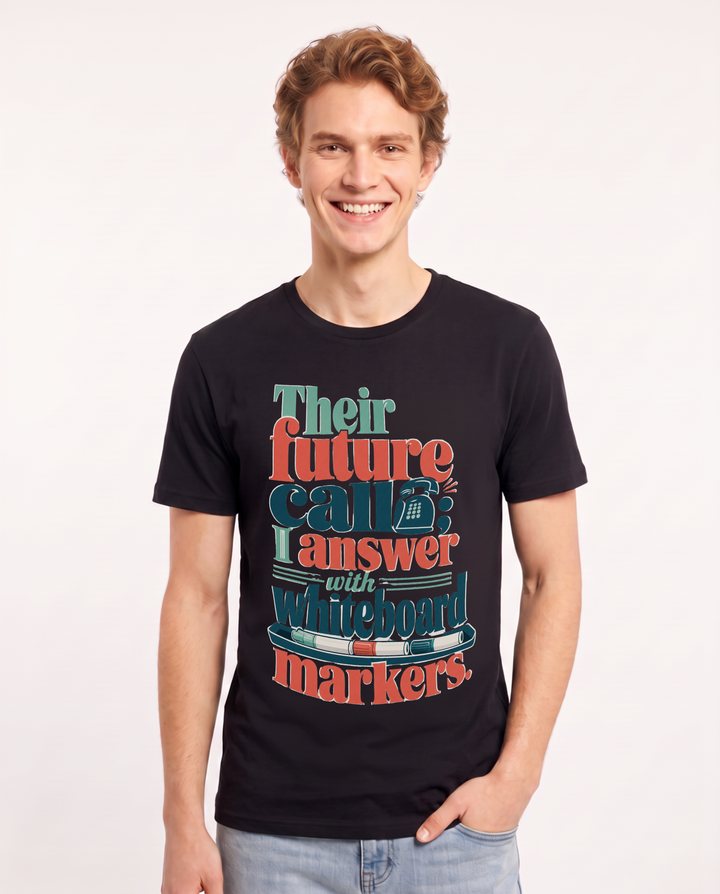 Teacher Black T-Shirt for Men – Everyday Expression Graphic Tee product image 3