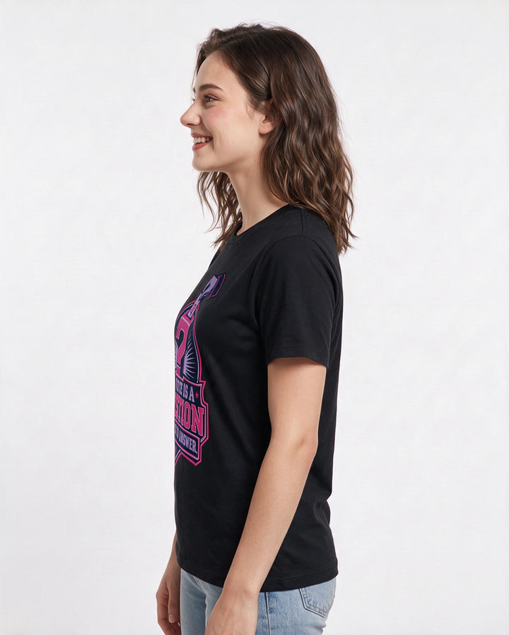 Political Statement Black T-Shirt for Women – Everyday Expression Graphic Tee product image 2