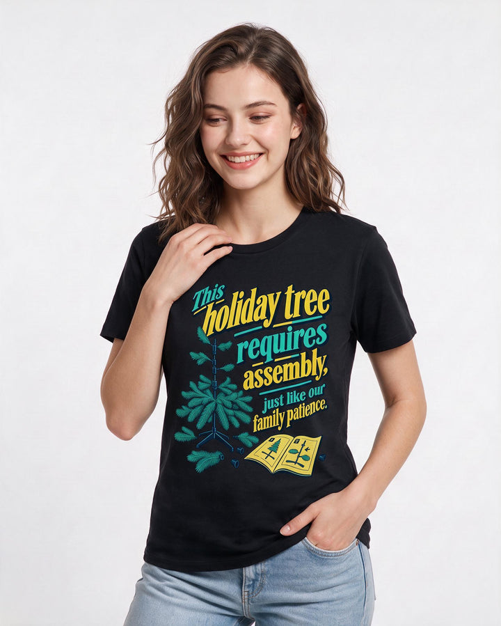 Christmas Black T-Shirt for Women – Holiday Theme Graphic Tee product image 1