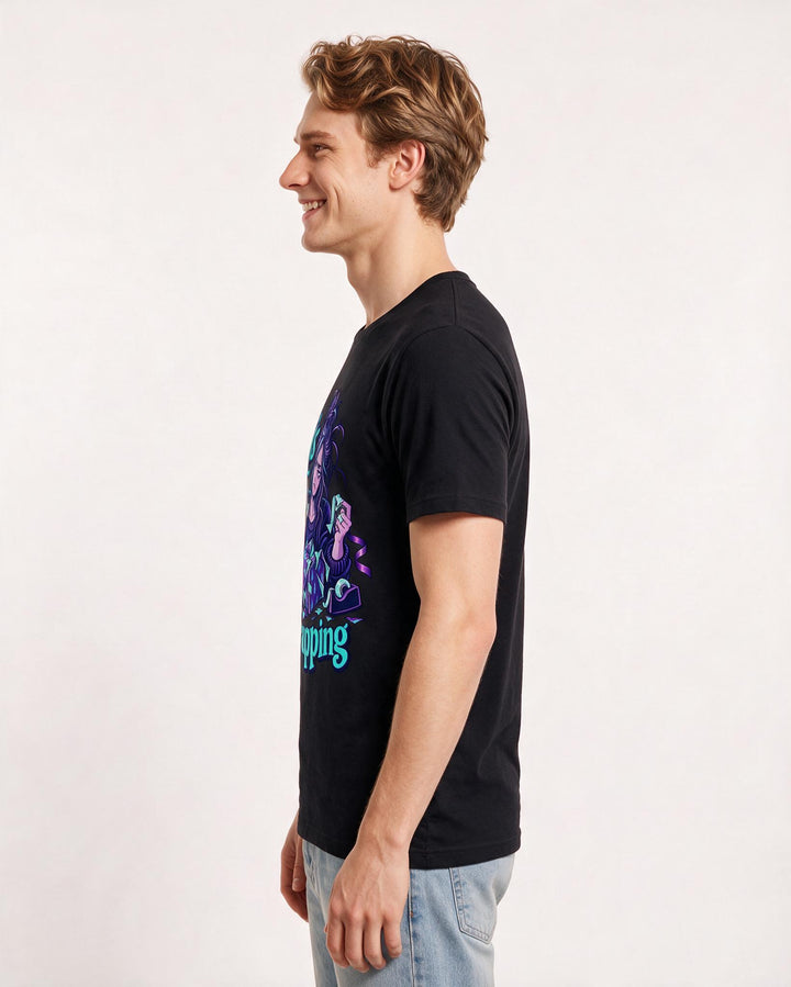 Christmas Black T-Shirt for Men – Holiday Theme Graphic Tee product image 2