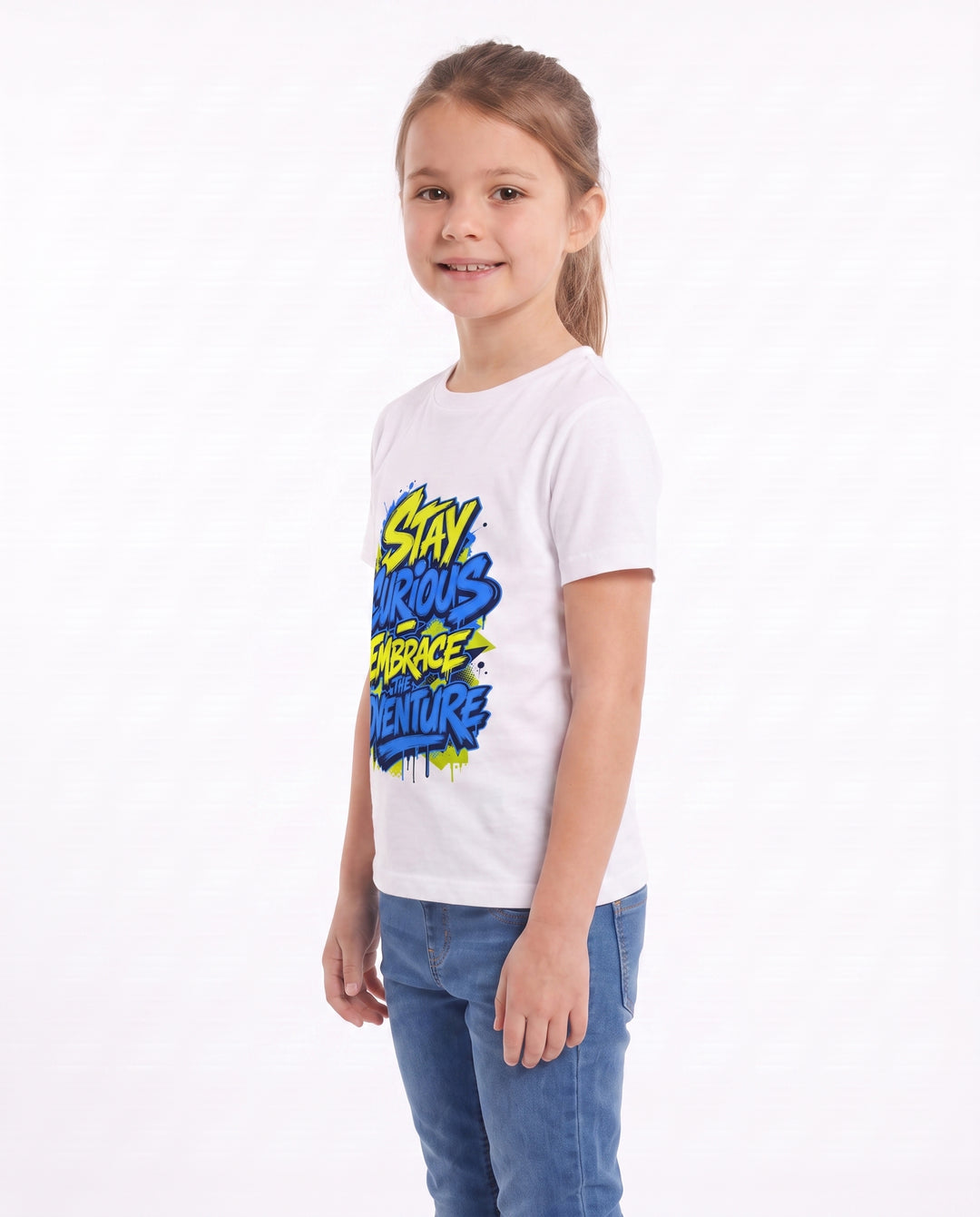 Stay Curious Embrace The Adventure White T-Shirt mockup 2