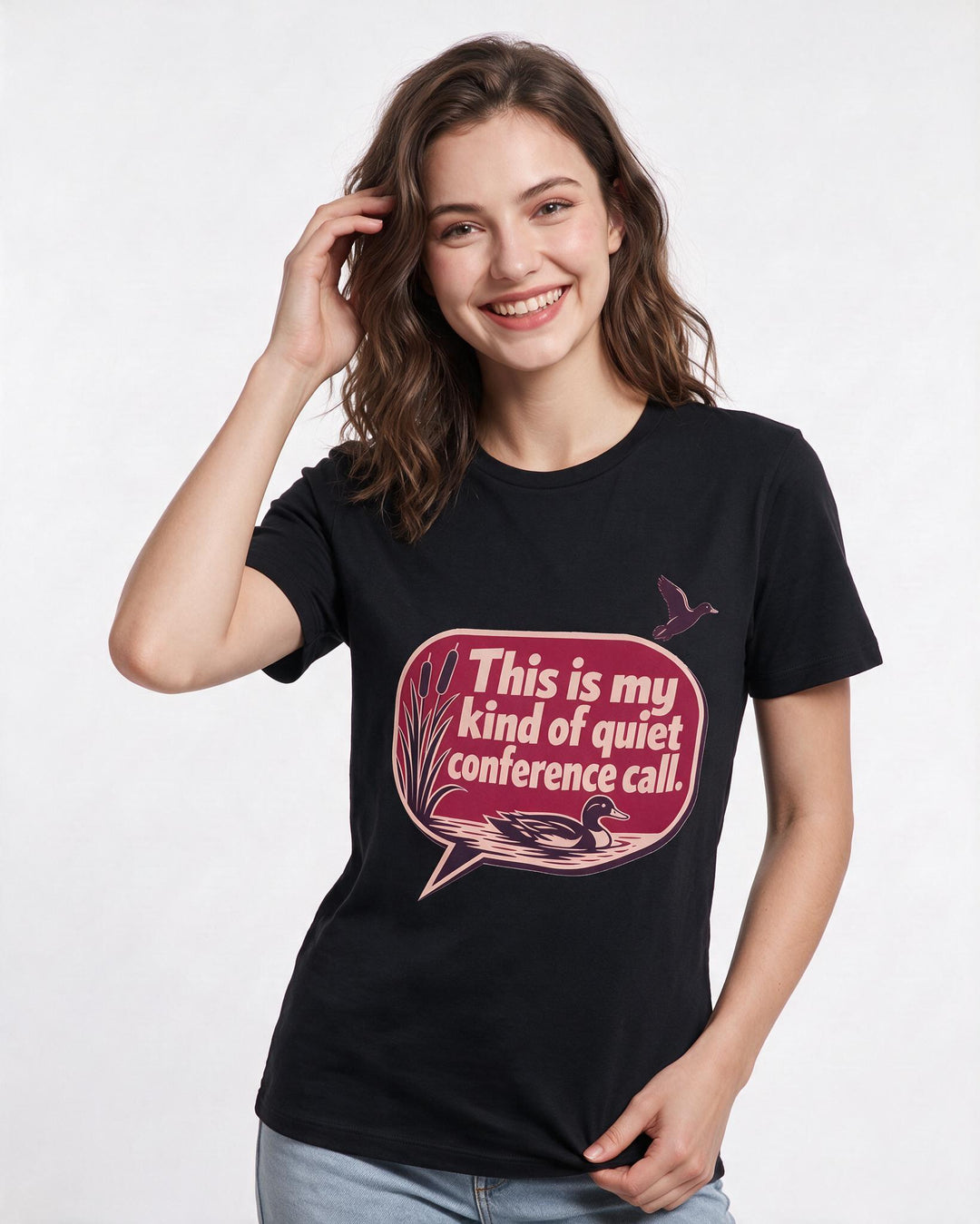 Hunting Women's Black T-Shirt - This is my kind of quiet conference product image 3