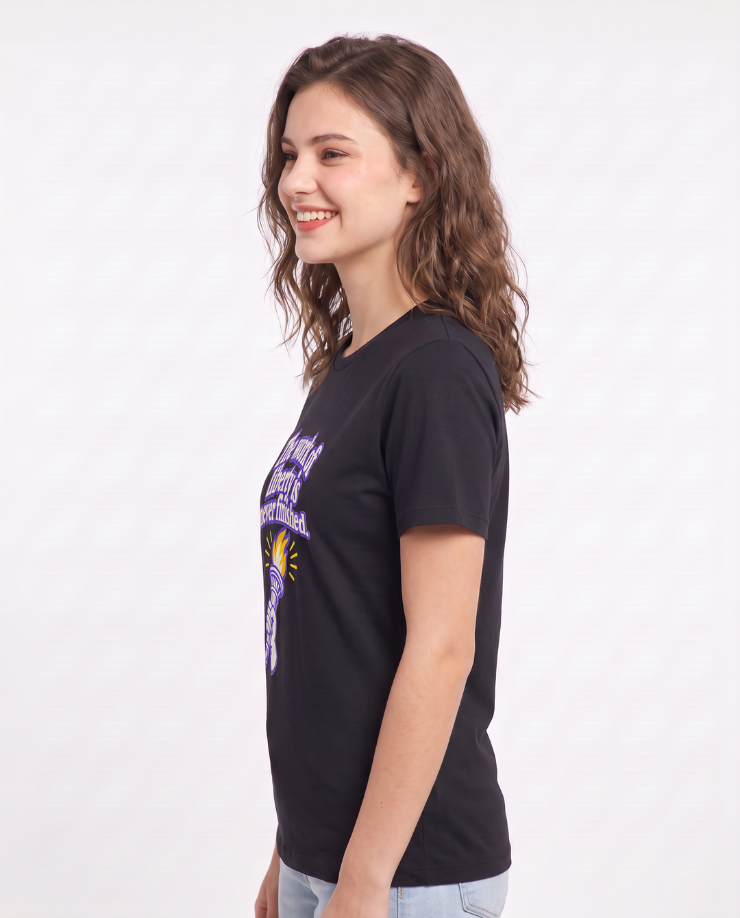 The work of liberty is never finished. - Women's Black T-Shirt product image 3