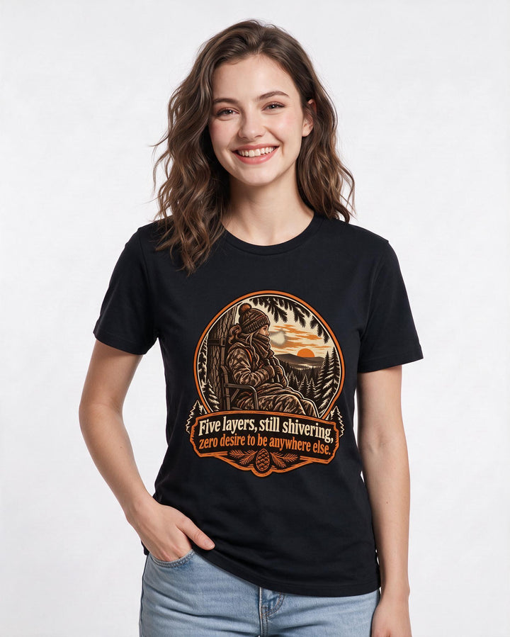 Hunting Black T-Shirt for Women – Everyday Expression Graphic Tee product image 1