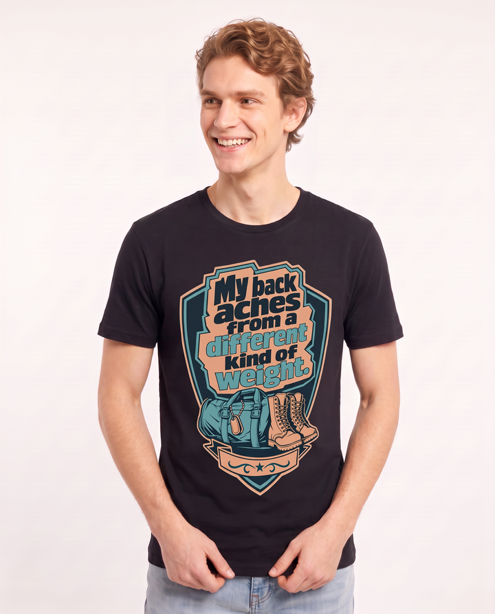 Graphic Men's Black T-Shirt - My back aches from a different kind of product image 3