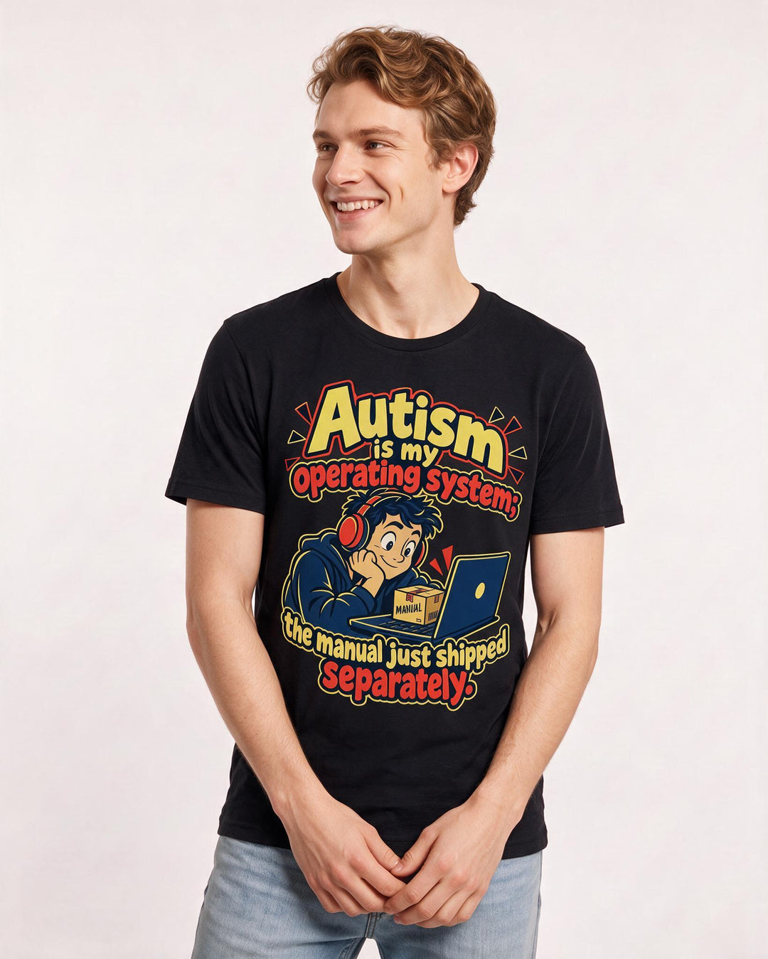 Neurodiversity Black T-Shirt for Men – Everyday Expression Graphic Tee product image 1