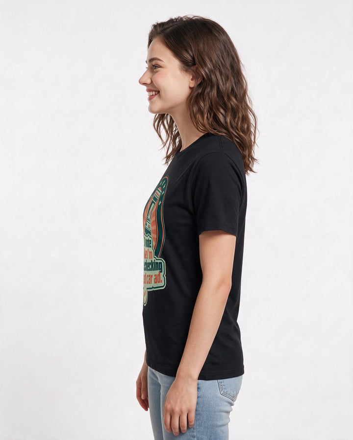 Graphic Women's Black T-Shirt - I vote like I'm fact-checking a used product image 2