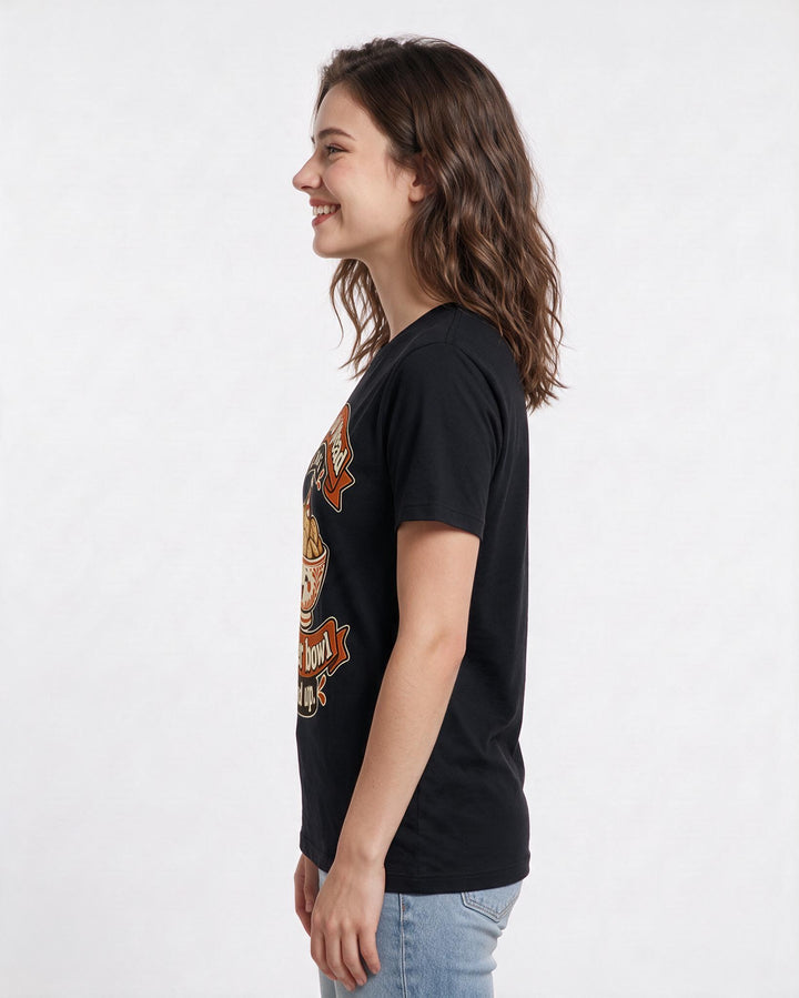 Christmas Black T-Shirt for Women – Holiday Theme Graphic Tee product image 2