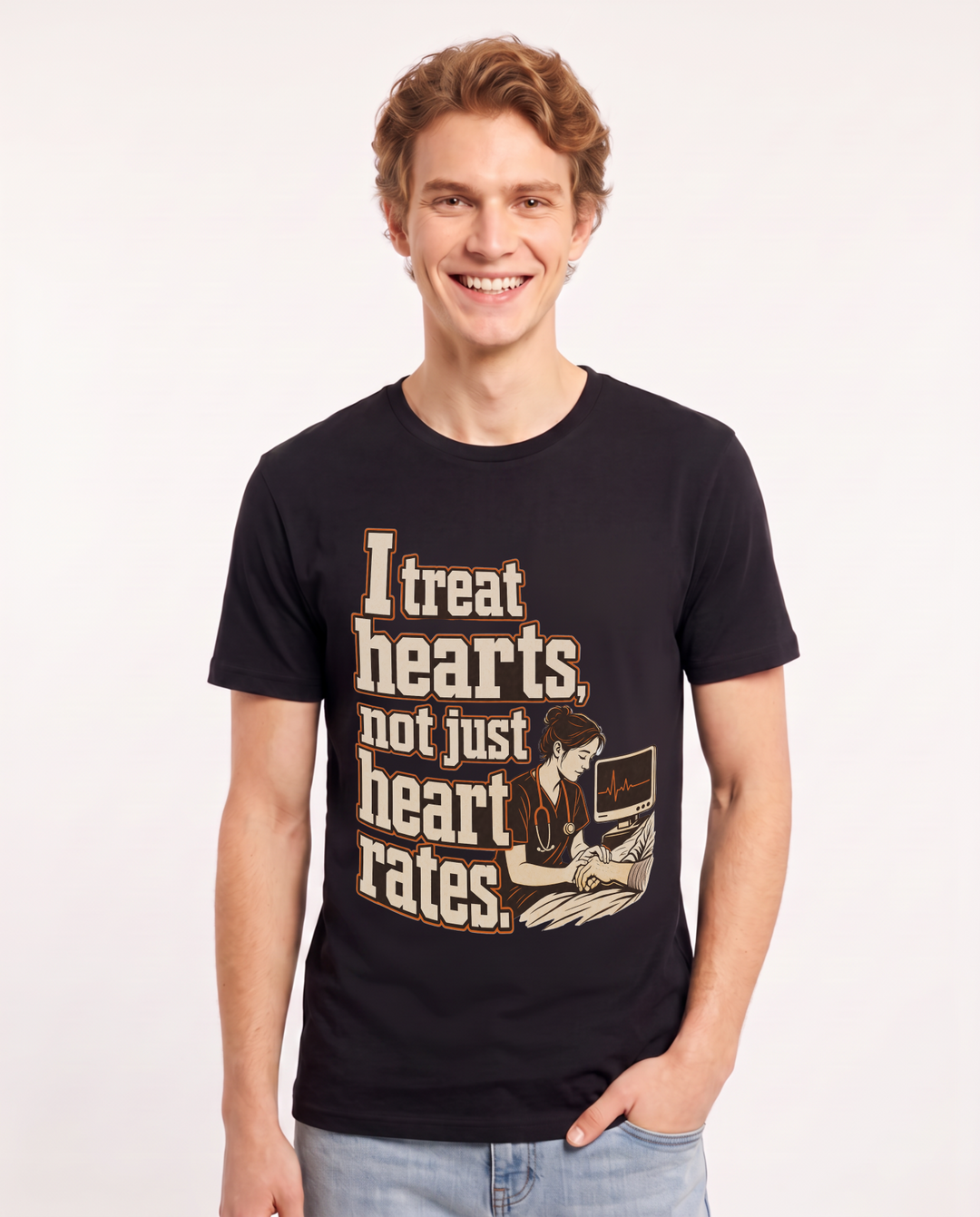 Nurse Black T-Shirt for Men – Nursing Life Graphic Tee product image 1