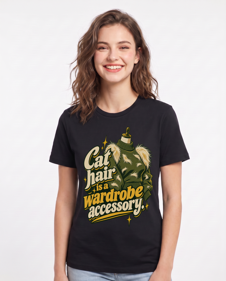 Cat Lover Black T-Shirt for Women – Everyday Expression Graphic Tee product image 3