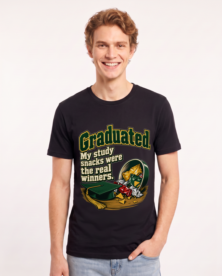 Graduation Black T-Shirt for Men – Everyday Expression Graphic Tee product image 3