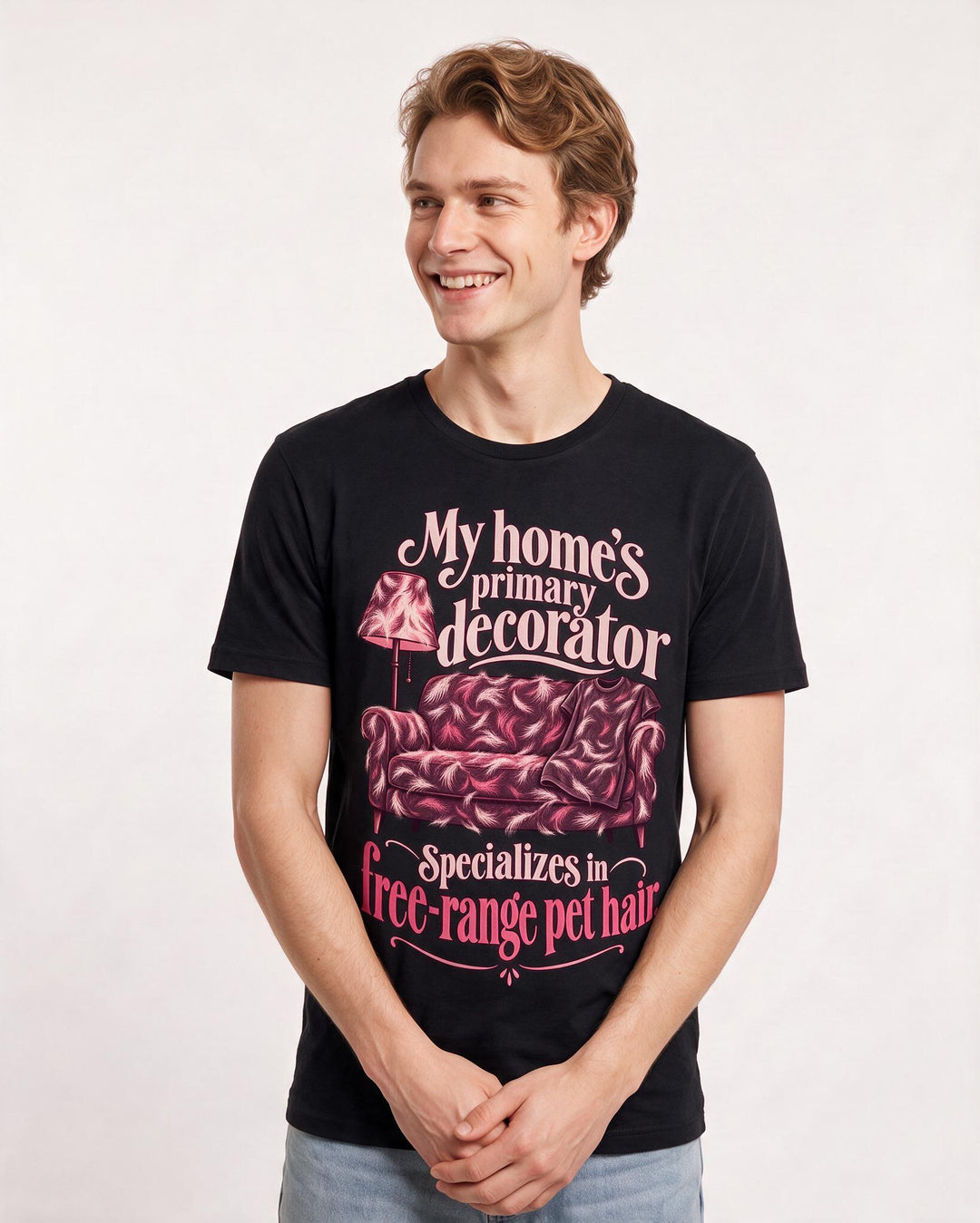 Cat Lover Black T-Shirt for Men – Everyday Expression Graphic Tee product image 1