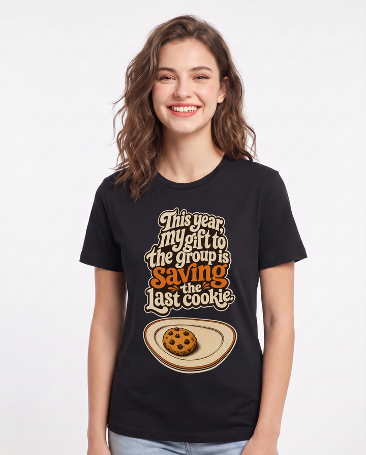 Christmas Black T-Shirt for Women – Holiday Theme Graphic Tee product image 3