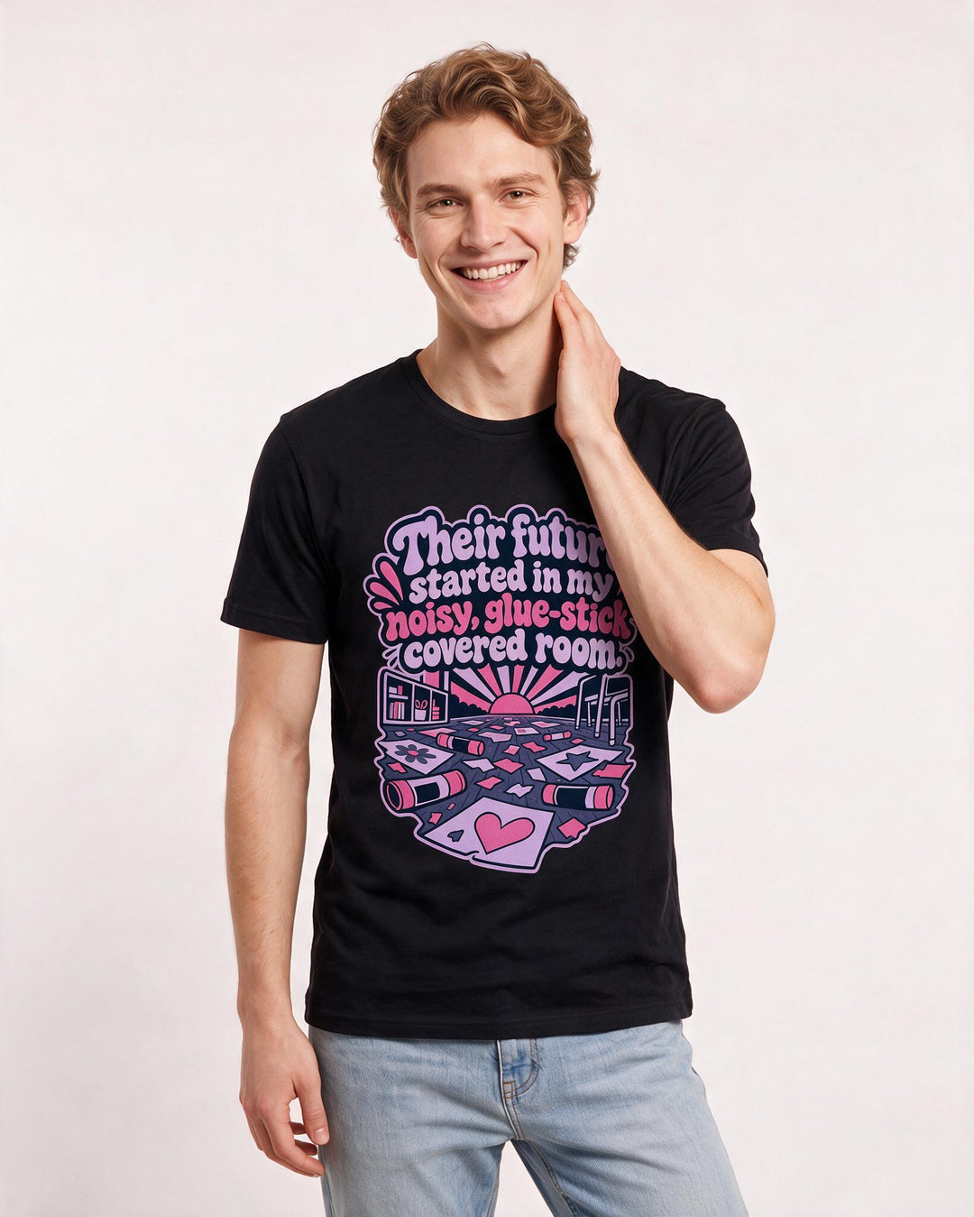 Teacher Black T-Shirt for Men – Everyday Expression Graphic Tee product image 1
