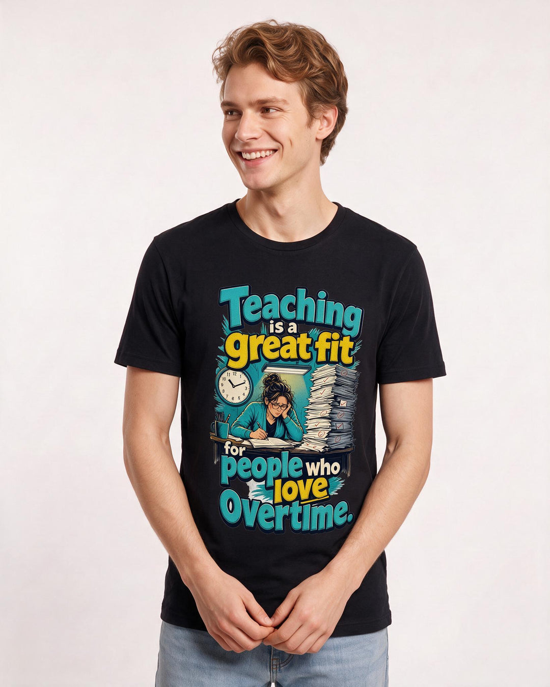 Teacher Black T-Shirt for Men – Everyday Expression Graphic Tee product image 3