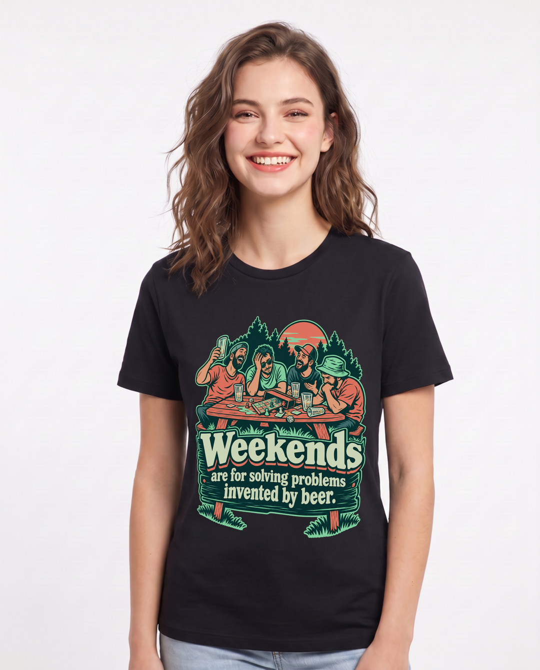 Beer Black T-Shirt for Women – Everyday Expression Graphic Tee product image 3