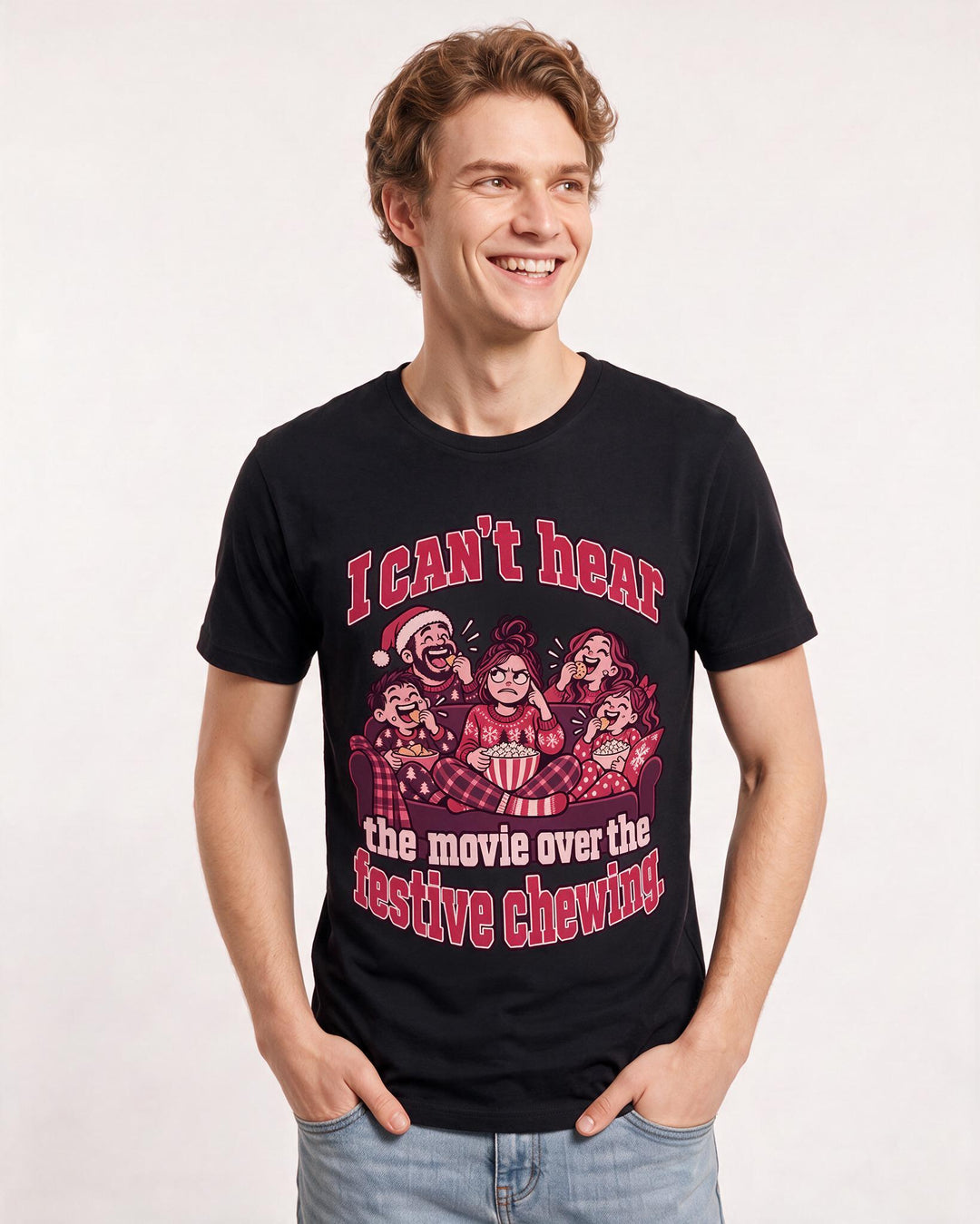 Christmas Black T-Shirt for Men – Holiday Theme Graphic Tee product image 1