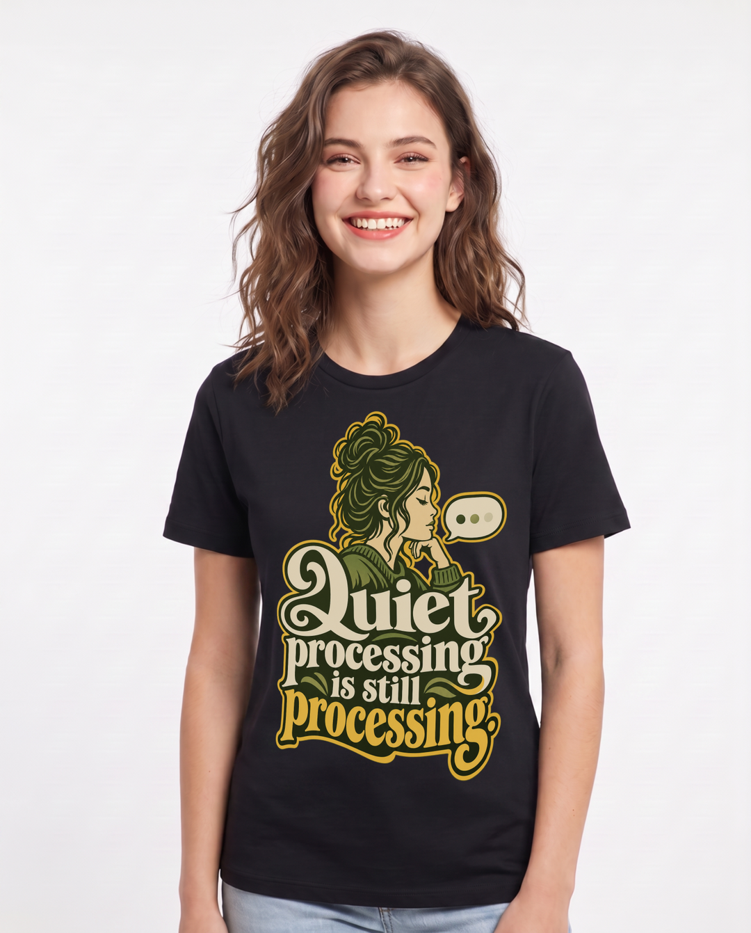 Neurodiversity Black T-Shirt for Women – Everyday Expression Graphic Tee product image 3