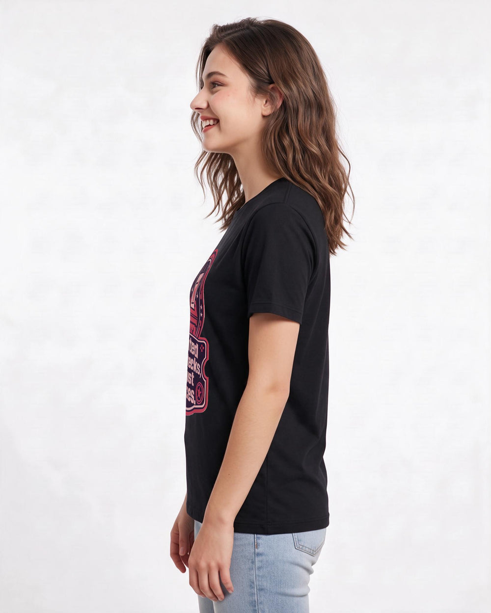 Graphic Women's Black T-Shirt - I voted for checks, not just balances. product image 2