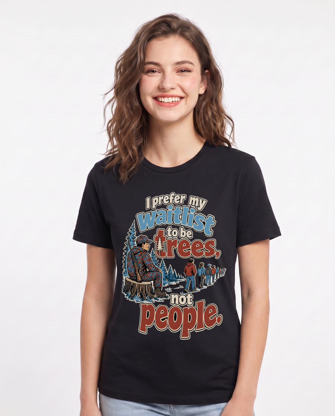 Hunting Black T-Shirt for Women – Everyday Expression Graphic Tee product image 3