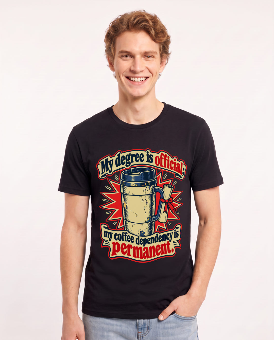 Graduation Black T-Shirt for Men – Everyday Expression Graphic Tee product image 3