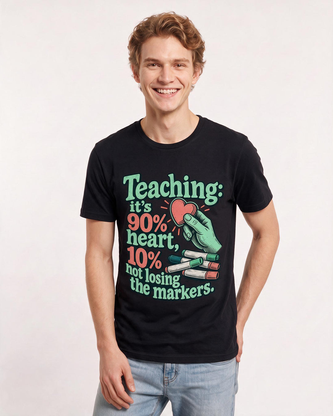 Teacher Black T-Shirt for Men – Everyday Expression Graphic Tee product image 1
