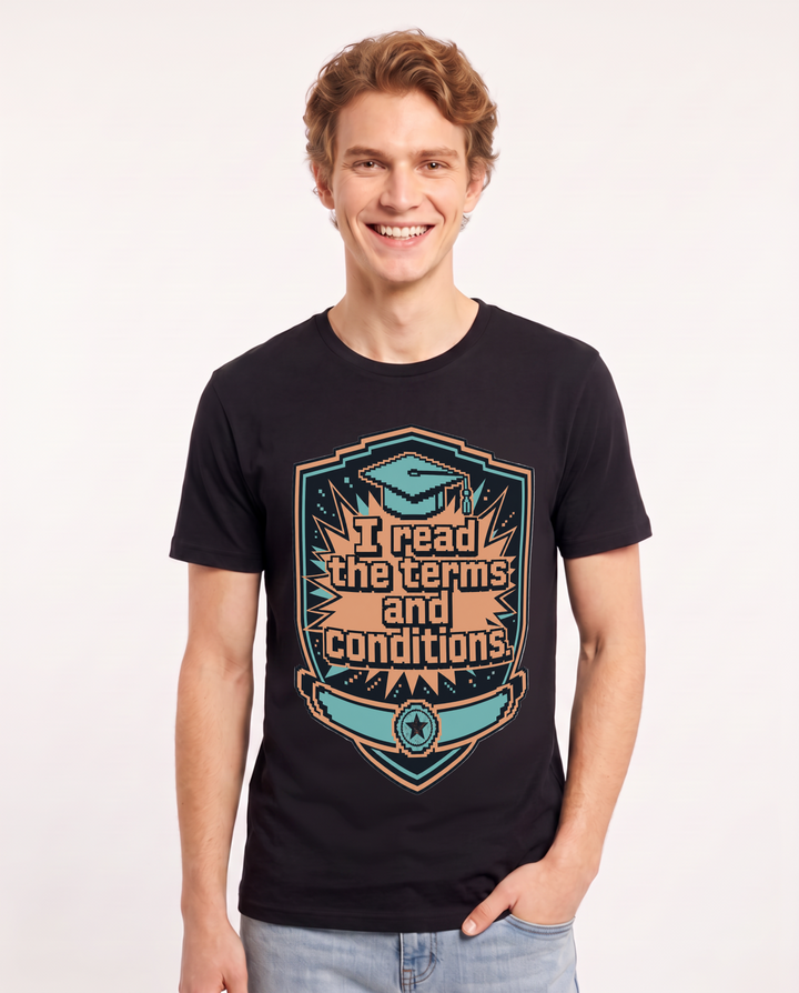 Graduation Gift Men's Black T-Shirt - I read the terms and conditions. product image 1
