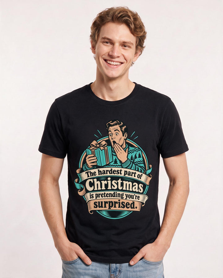 Christmas Black T-Shirt for Men – Holiday Theme Graphic Tee product image 1