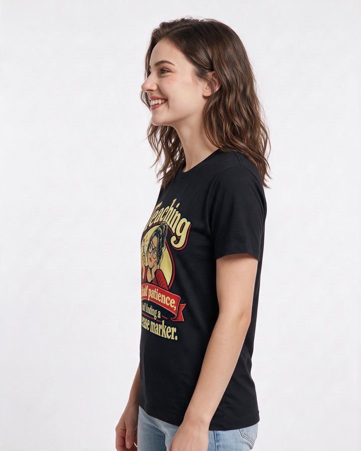 Teacher Black T-Shirt for Women – Everyday Expression Graphic Tee product image 2