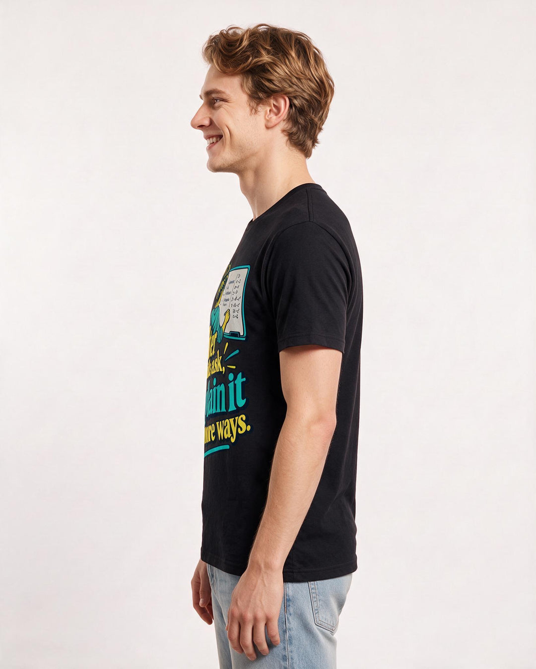 Teacher Black T-Shirt for Men – Everyday Expression Graphic Tee product image 2