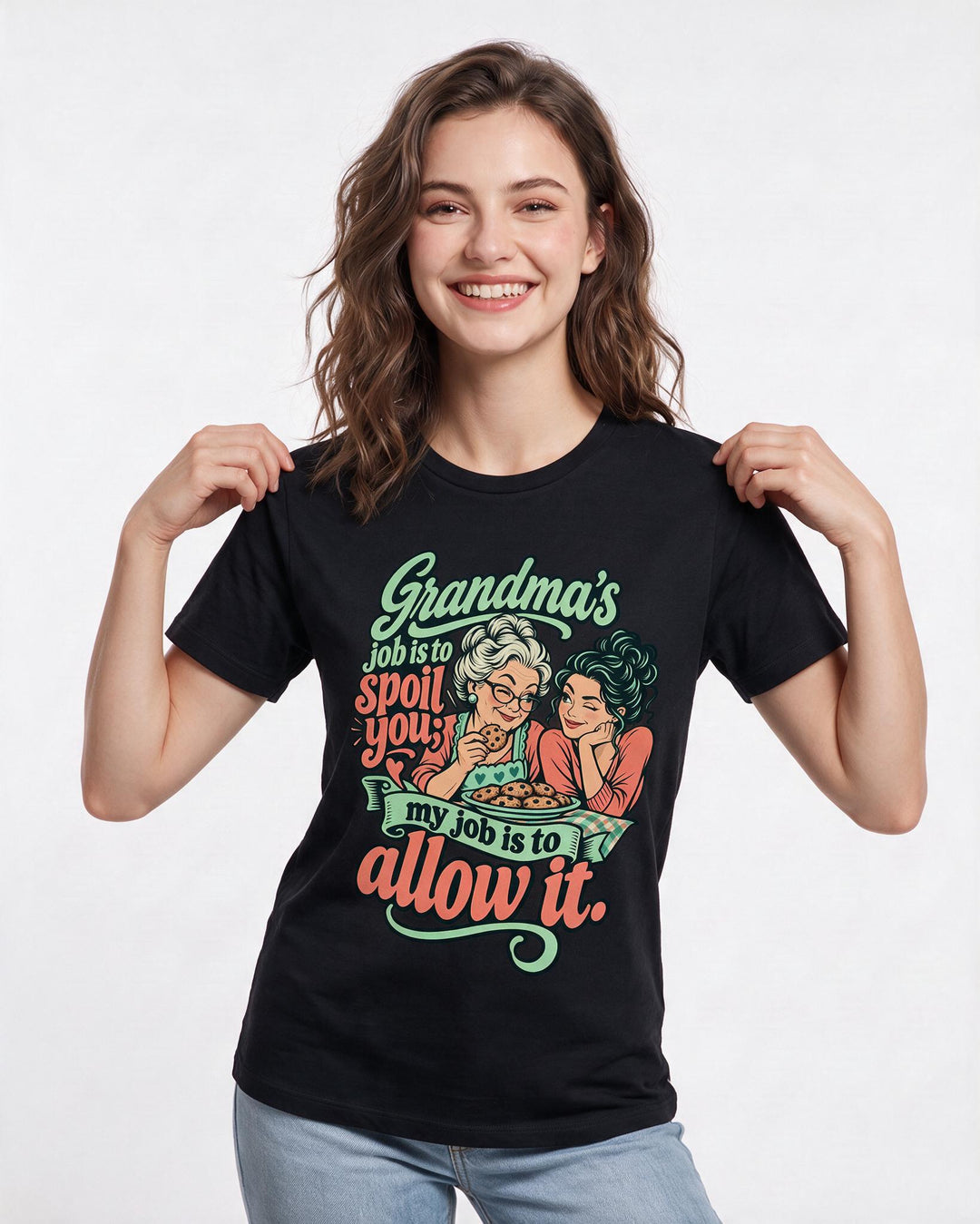 Grandparent Black T-Shirt for Women – Everyday Expression Graphic Tee product image 1