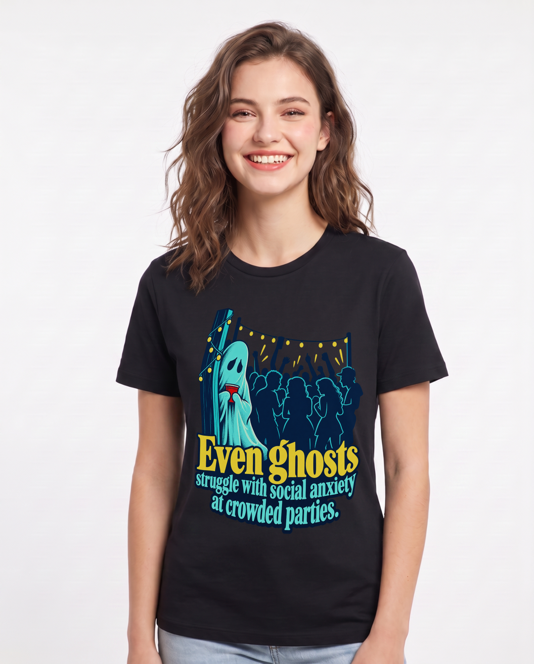 Halloween Black T-Shirt for Women – Halloween Theme Graphic Tee product image 3