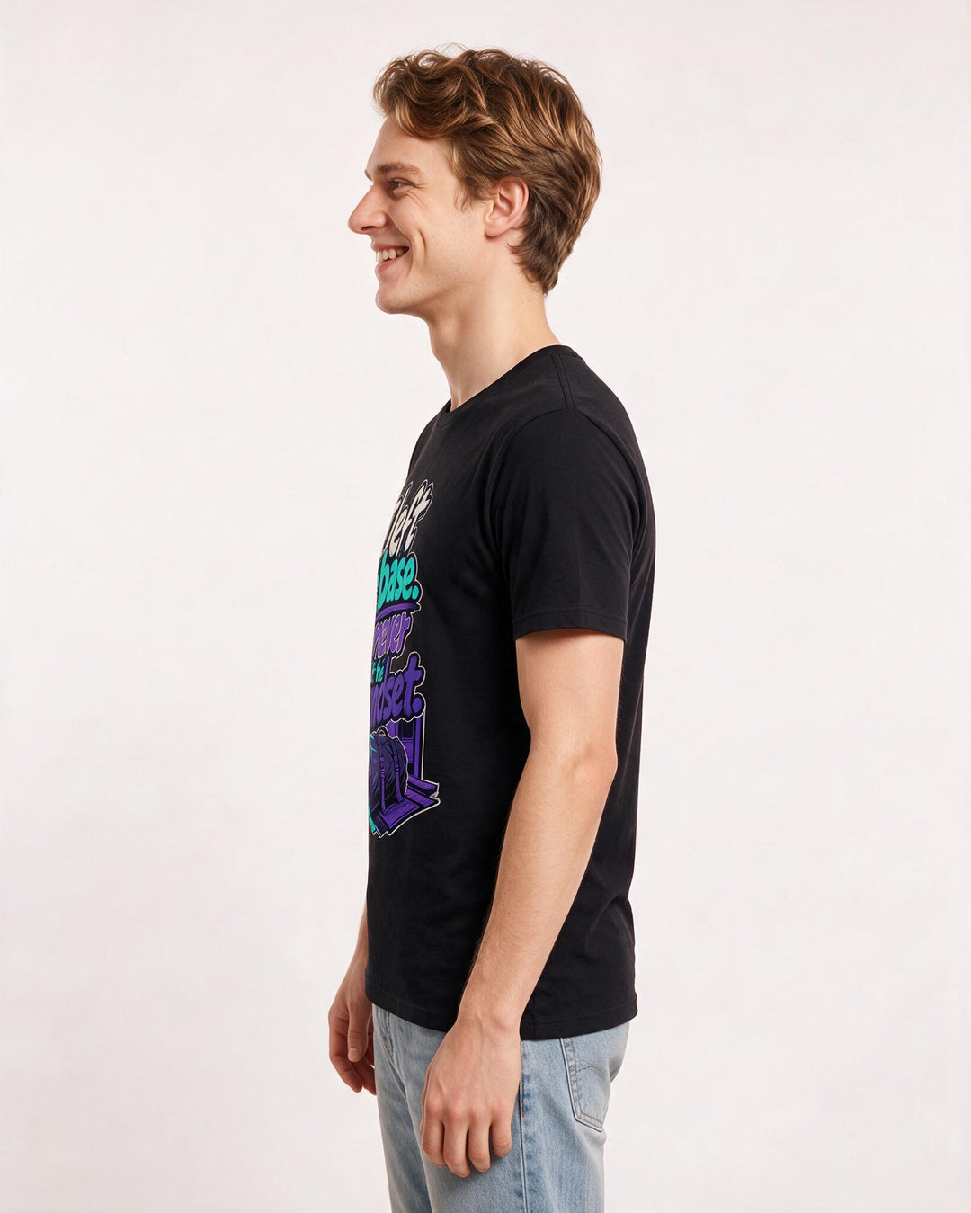Veteran Men's Black T-Shirt – I left the base. I never left the mindset. product image 2