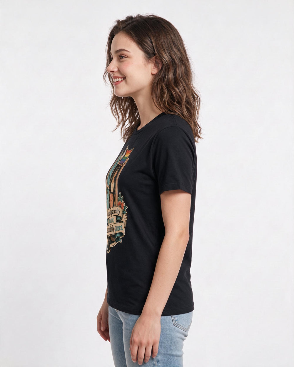 Pride Women's Black T-Shirt – Unapologetically here, spectacularly product image 2