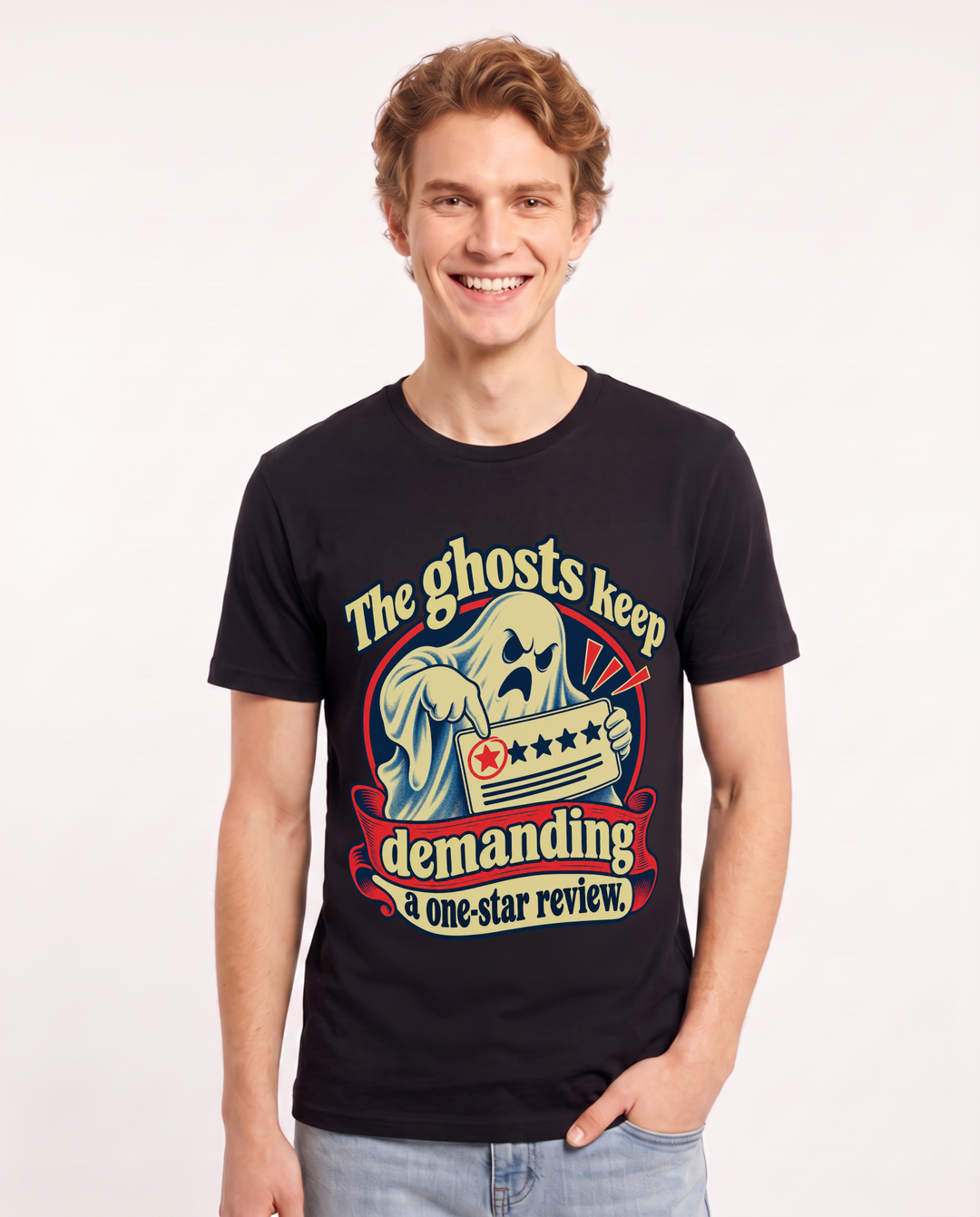 Halloween Black T-Shirt for Men – Halloween Theme Graphic Tee product image 3